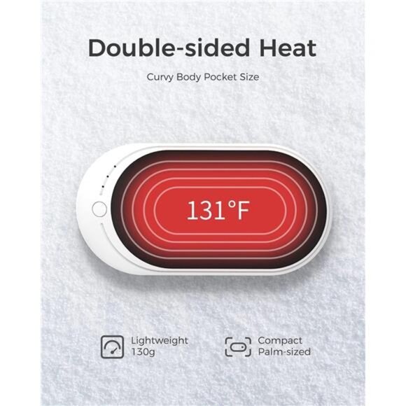 White Hand Warmers Rechargeable Electric Portable‎ Pocket Heater Heat Therapy - Picture 2 of 5